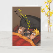 Carlin de ronflement - carte d'anniversaire drôle (Fleur jaune)