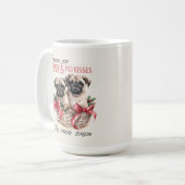 Carlin drôle Noël Chien café Mug (Devant gauche)