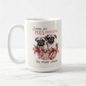 Carlin drôle Noël Chien café Mug (Gauche)