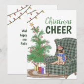 Carlin Festif Noël Voeux de Noël Carte de vacances (Devant / Derrière)