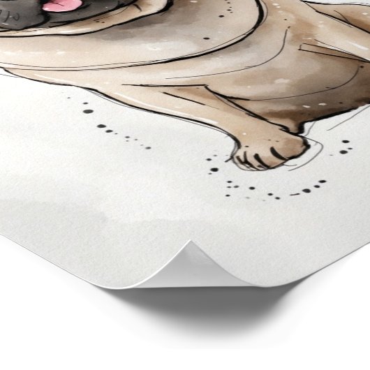 Carlin | Impression de chien | Impression d'art po (Coin)