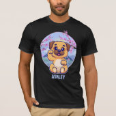 Carlin Kawaii Cute Cadeau Chien animal T-shirt (Devant)