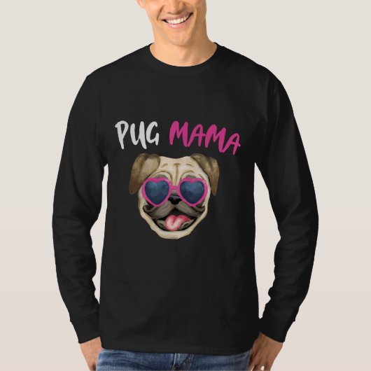 Carlin Mama Femmes Mignonne Chien Maman T-Shirt cl (Devant)