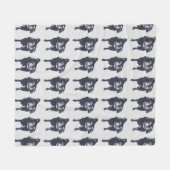 Carlin noir et blanc Couvertures en polaire de chi (Devant (Horizontal))