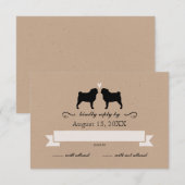Carlin Silhouettes Mariage RSVP Réponse (Devant / Derrière)