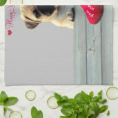 Carlin Wishing Heureuse Sainte-Valentin serviette  (Plié)