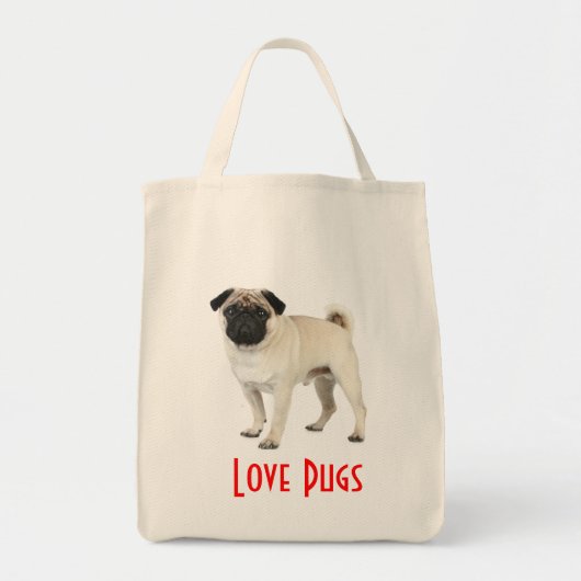 Carlins d'amour Puppy Dog Canvas Sac fourre - tout (Devant)