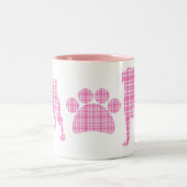 Carlins de plaid et tasse roses de patte (Centre)