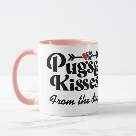 Carlins et baisers Saint Valentin Café Mug (Gauche)