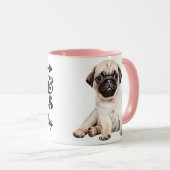 Carlins et baisers Saint Valentin Café Mug (Devant droit)