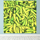 Carliston Banana Peppers Black Canvas Afdruk (Insitu (Houten vloer))