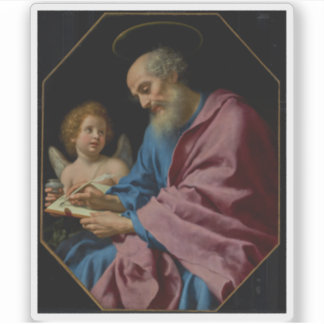 Carlo Dolci - Mattheus schrijft zijn evangelie Sticker