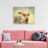 Carlos B. Dog Chihuahua Waterverf Canvas Afdruk (Insitu (Woonkamer))