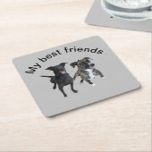 Carlos dogs Square Papier Onderzetter (Schuin)