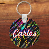 Carlos Personalized Colorful Sleutelhanger (Voorkant)