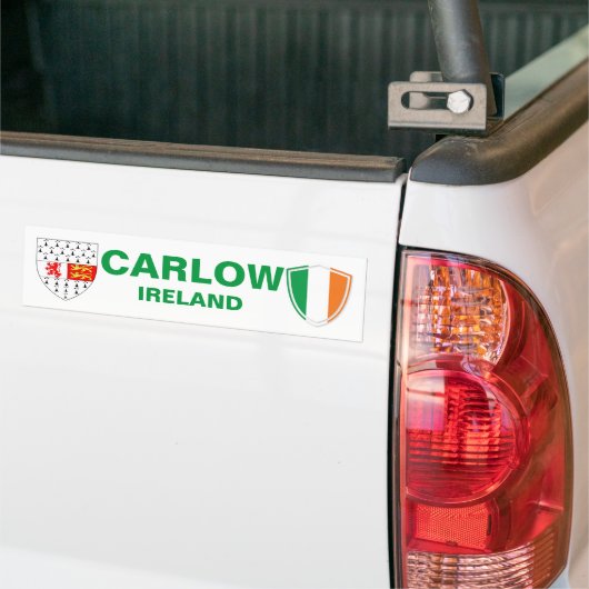 Carlow Ireland Crest en Irish Flag Bumpersticker (Op Truck)