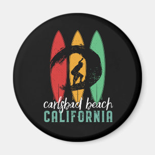 Carlsbad Beach California  Retro Surfing Magneet