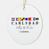 Carlsbad CA - dorp door het Zee Keramisch Ornament (Links)