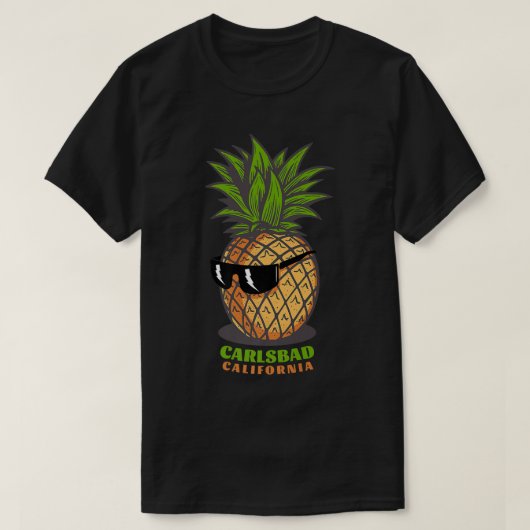 Carlsbad California CA Cute Pineapple Sunbril V T-shirt (Design voorkant)