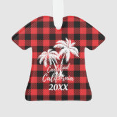Carlsbad California Palm Trees Plaid Personnalisé (dos)