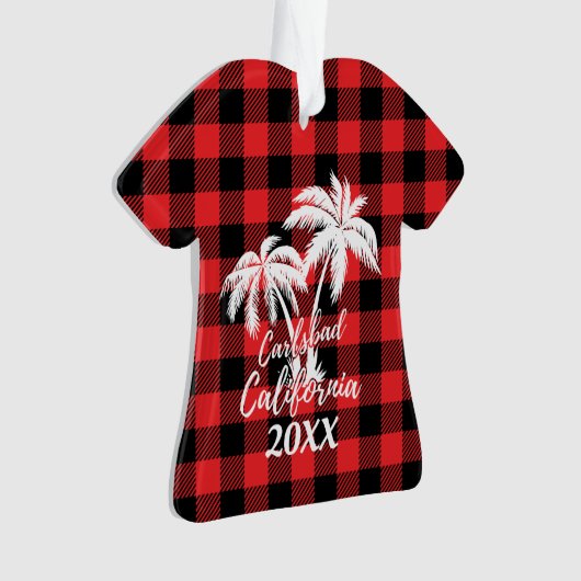 Carlsbad California Palm Trees Pset Personalized Ornament (voorkant)