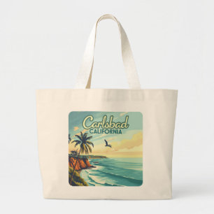 Carlsbad California San Diego Beach Vintage Grote Tote Bag
