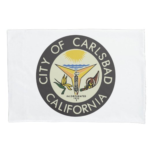 Carlsbad (Californië) City Seal Kussensloop (Voorkant-Links)