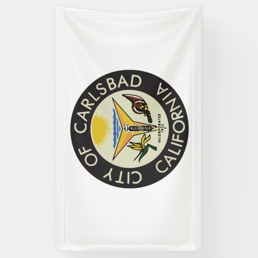 Carlsbad (Californië) City Seal Spandoek (Verticaal)