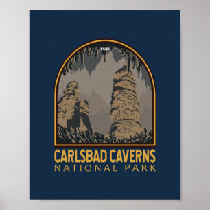 Carlsbad Caverns Nationaal Park  Emblem Poster