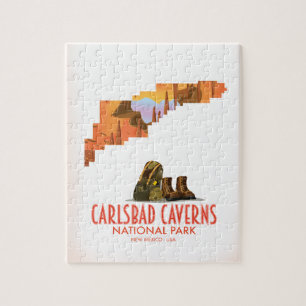 Carlsbad caverns nationaal park new mexico kaart legpuzzel