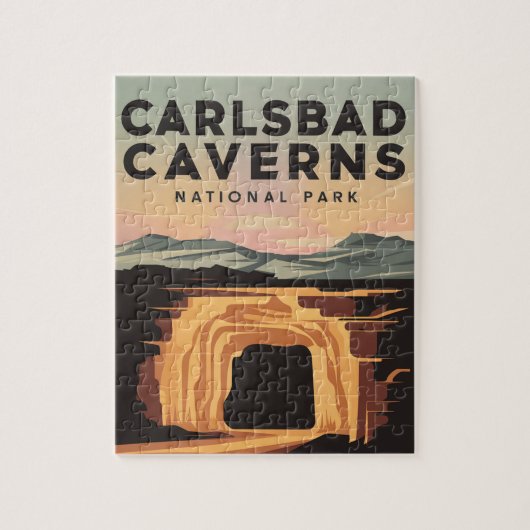 Carlsbad Caverns National Park Reizen Poster Legpuzzel (Verticaal)