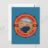 Carlsbad Caverns National Park Retro Compass Briefkaart (Voorkant / Achterkant)