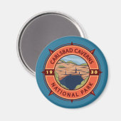 Carlsbad Caverns National Park Retro Compass Magneet (Voorkant / Achterkant)