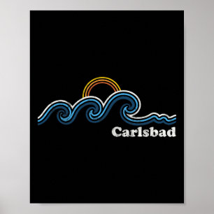 Carlsd Californië Ca Sufing Golven Zonsondergang V Poster