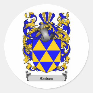 CARLSON FAMILY CREST - CARLSON WAPEN RONDE STICKER