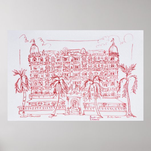 Carlton Hotel, Cannes, Frankrijk Poster (Voorkant)