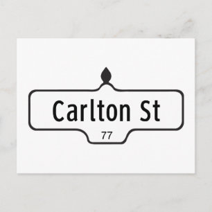 Carlton Street, Toronto Street Sign Briefkaart