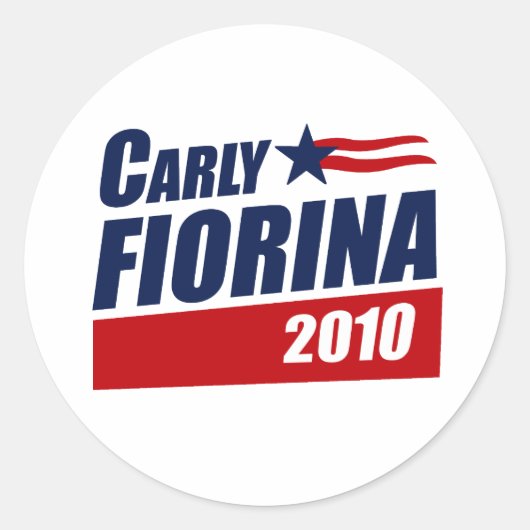 CARLY FIORINA 2010 RONDE STICKER (Voorkant)