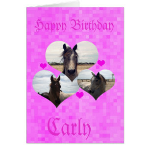 Carly, Joyeux Anniversaire, Chevaux Love Hearts Ca