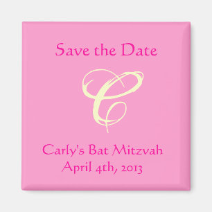 Carly Rebecca Bat Mitzvah Save the Date Magnet Magneet