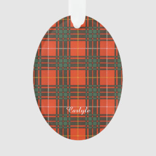 Carlyle clan Pset Scottish kilt tartan Ornament