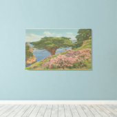 Carmel Bay, CA - Uitzicht van de "oude veteraan"-b Canvas Afdruk (Insitu (Houten vloer))
