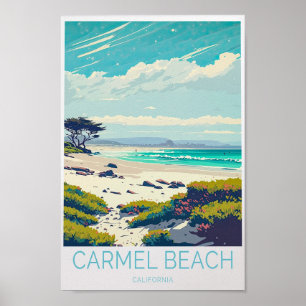 Carmel Beach California Travel Poster