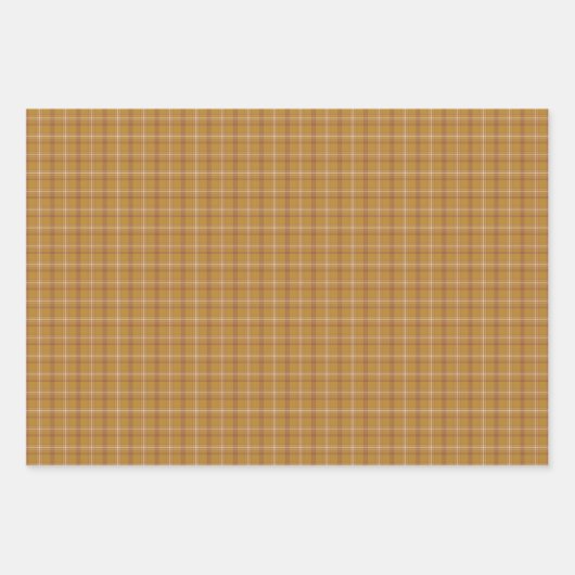 Carmel Brown Plaid Classic Pattern Inpakpapier Vel (Voorkant 3)