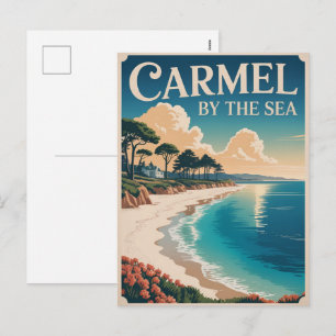Carmel by the sea strand californië pacifische kus feestdagenkaart