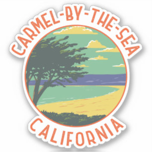 Carmel-by-the-Zee California Retro Distress Sticker