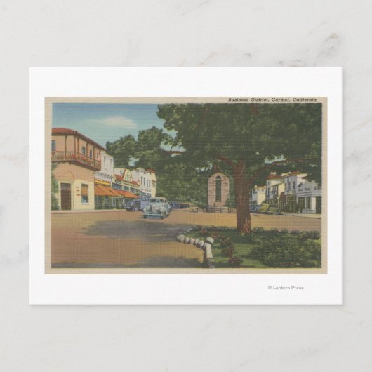 Carmel, CA - Business District Uitzicht of Downtow Briefkaart (Voorkant)