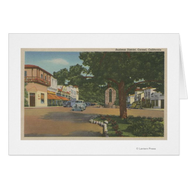 Carmel, CA - Business District Vue du centre-ville (Devant horizontal)