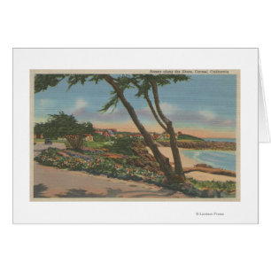 Carmel, CA - maisons le long de la vue de rivage