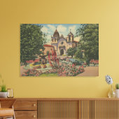 Carmel, CA - Mission San Carlos De Borromeo Canvas Afdruk (Insitu (Woonkamer))
